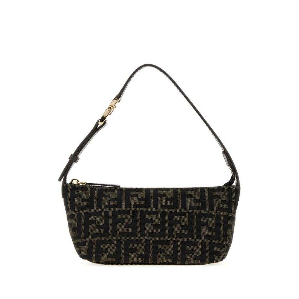 Fendi Women Embroidered Jacquard Small Vanity Handbag